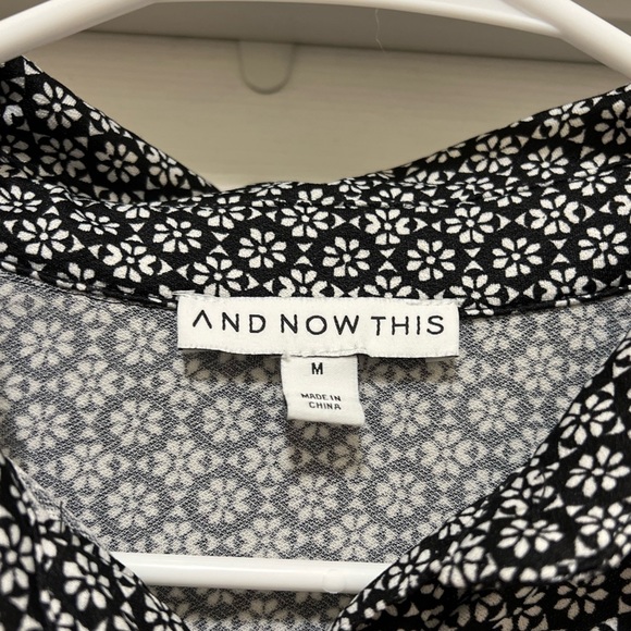 And Now This ruched black and white mini dress, size medium - Picture 2 of 6